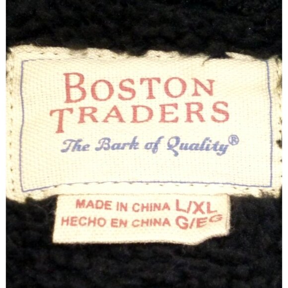 Boston Traders Hooded Jacket Men's L/XL Button Up Sherpa Fleece Lined Shacket Pl - Picture 4 of 9